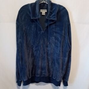 Alfred Dunner Women's Blue Partial Zip  JAcket